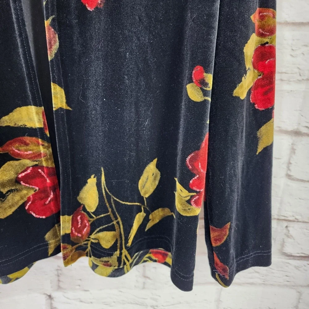 Vintage Velvet Cardigan Whimsigoth Dark Romance Size 10 Rose Vamp Glam Cottage - Picture 5 of 10